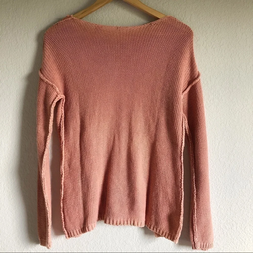 BKE Gimmicks Dusty Rose Open Weave Sweater. S